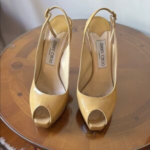 Jimmy Choo Women's Yellow Peep Toe Heels